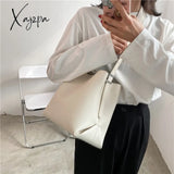 Xajzpa - Pu Leather Women Bucket Shoulder Bag Brand Luxury Solid Color Ladies Handbags Casual