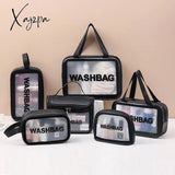 Xajzpa - Pu Women Travel Storage Bag Cosmetic Makeup Organizer Bags Waterproof Washbag Transparent