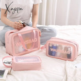 Xajzpa - Pu Women Travel Storage Bag Cosmetic Makeup Organizer Bags Waterproof Washbag Transparent