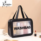 Xajzpa - Pu Women Travel Storage Bag Cosmetic Makeup Organizer Bags Waterproof Washbag Transparent