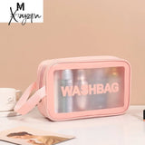 Xajzpa - Pu Women Travel Storage Bag Cosmetic Makeup Organizer Bags Waterproof Washbag Transparent