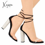 Xajzpa - Pumps Super High Heels Square Lady Shoes Big Size 43 2Colour Sexy Women Heeled Sandals