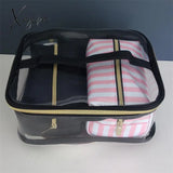 Xajzpa - Pvc Transparent Cosmetic Bag Organizer Travel Toiletry Set Pink Beauty Case Makeup