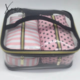 Xajzpa - Pvc Transparent Cosmetic Bag Organizer Travel Toiletry Set Pink Beauty Case Makeup