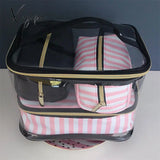 Xajzpa - Pvc Transparent Cosmetic Bag Organizer Travel Toiletry Set Pink Beauty Case Makeup