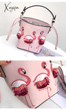 Xajzpa - Quality Fashion Designer Flamingo Bucket Bag Women Pu Leaather Handbags Female Ladies