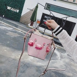 Xajzpa - Quality Fashion Designer Flamingo Bucket Bag Women Pu Leaather Handbags Female Ladies