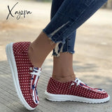 Xajzpa - Red Casual Patchwork Printing Round Comfortable Shoes Shoes Sneakers