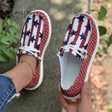 Xajzpa - Red Casual Patchwork Printing Round Comfortable Shoes Shoes Sneakers