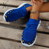 Xajzpa - Red Casual Sportswear Daily Patchwork Frenulum Round Comfortable Shoes Blue / Us6Eu36