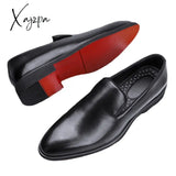 Xajzpa - Red Sole Loafers Men Shoes Pu Solid Color Fashion Business Casual Party Daily Versatile