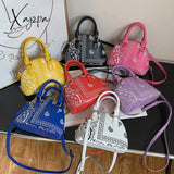 Xajzpa - Retro Pu Leather Women’s Shell Bag Summer Cashew Flower Ladies Shoulder Crossbody Female