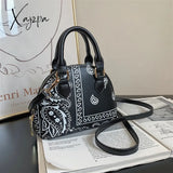 Xajzpa - Retro Pu Leather Women’s Shell Bag Summer Cashew Flower Ladies Shoulder Crossbody Female