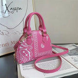 Xajzpa - Retro Pu Leather Women’s Shell Bag Summer Cashew Flower Ladies Shoulder Crossbody Female