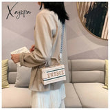 Xajzpa - Retro Radio Box Style Pu Leather Ladies Handbag Shoulder Bag Chain Purse Women’s