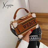 Xajzpa - Retro Radio Box Style Pu Leather Ladies Handbag Shoulder Bag Chain Purse Women’s