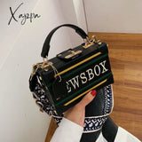 Xajzpa - Retro Radio Box Style Pu Leather Ladies Handbag Shoulder Bag Chain Purse Women’s