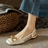 Xajzpa - Retro Rank Buckle Lady Sandals Summer New Office Fashionable Women’s Shoes Metal