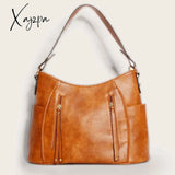 Xajzpa - Retro Stylish Women Shoulder Handbagas Oil Wax Pu Leather Messenger Purses Travel Bags