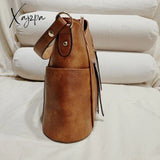 Xajzpa - Retro Stylish Women Shoulder Handbagas Oil Wax Pu Leather Messenger Purses Travel Bags