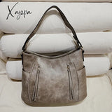 Xajzpa - Retro Stylish Women Shoulder Handbagas Oil Wax Pu Leather Messenger Purses Travel Bags