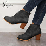 Xajzpa - Retro Western V Cut Ankle Boots