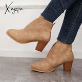 Xajzpa - Retro Western V Cut Ankle Boots