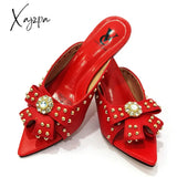 Xajzpa - Rivet Style Women Shoes And Bag To Match In Color Matching High Quality Nigerian Design