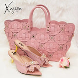 Xajzpa - Rivet Style Women Shoes And Bag To Match In Color Matching High Quality Nigerian Design