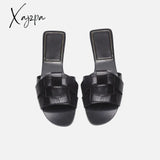 Xajzpa - Sandals Female Slippers Women Fashion Flat Casual Mules Square Toe Denim Outdoor Walking