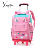 Xajzpa - School Bag Student High Capacity Rolling Backpacks Kids Trolley Wheeled Children Backpack