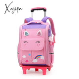 Xajzpa - School Bag Student High Capacity Rolling Backpacks Kids Trolley Wheeled Children Backpack