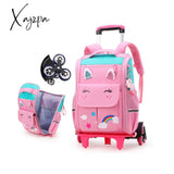 Xajzpa - School Bag Student High Capacity Rolling Backpacks Kids Trolley Wheeled Children Backpack