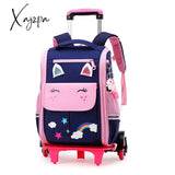 Xajzpa - School Bag Student High Capacity Rolling Backpacks Kids Trolley Wheeled Children Backpack