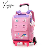 Xajzpa - School Bag Student High Capacity Rolling Backpacks Kids Trolley Wheeled Children Backpack