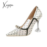 Xajzpa - Sexy Little Heels Net Cat With Women’s Single Shoe Bow Web Celebrity Shoes High For
