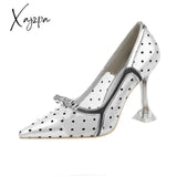 Xajzpa - Sexy Little Heels Net Cat With Women’s Single Shoe Bow Web Celebrity Shoes High For