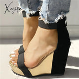 Xajzpa - Sexy Open Toe Back Zipper Wedges Sandals