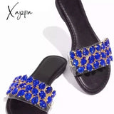 Xajzpa - Shining Gem New Slippers Summer Women’s Sandals Colored Gemstones Beaded Flat Non-Slip