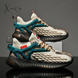 Xajzpa - Shoes Men Sneakers Male Mens Casual Shoes Tenis Luxury Trainer Race Lace-Free Fashion