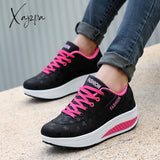 Xajzpa - Shoes Woman Pu Leather Breathable Sneakers Women Shoes Waterproof Wedges Platform