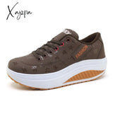 Xajzpa - Shoes Woman Pu Leather Breathable Sneakers Women Shoes Waterproof Wedges Platform