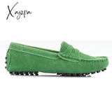 Xajzpa - Shoes Women 100% Genuine Leather Flat Casual Loafers Slip On Women’s Flats Moccasins