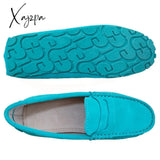 Xajzpa - Shoes Women 100% Genuine Leather Flat Casual Loafers Slip On Women’s Flats Moccasins