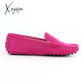 Xajzpa - Shoes Women 100% Genuine Leather Flat Casual Loafers Slip On Women’s Flats Moccasins