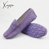 Xajzpa - Shoes Women 100% Genuine Leather Flat Casual Loafers Slip On Women’s Flats Moccasins