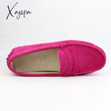 Xajzpa - Shoes Women 100% Genuine Leather Flat Casual Loafers Slip On Women’s Flats Moccasins