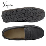 Xajzpa - Shoes Women 100% Genuine Leather Flat Casual Loafers Slip On Women’s Flats Moccasins