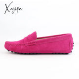 Xajzpa - Shoes Women 100% Genuine Leather Flat Casual Loafers Slip On Women’s Flats Moccasins