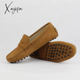 Xajzpa - Shoes Women 100% Genuine Leather Flat Casual Loafers Slip On Women’s Flats Moccasins